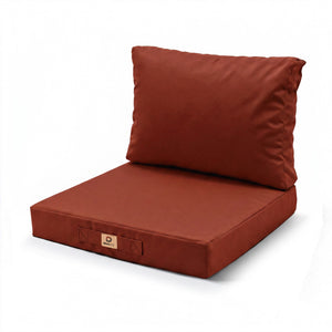 Gartenlounge-Kissen-Set 50x50 Terrakotta - Abnehmbar & UV-beständig (Sitzfläche + Rückenlehne)