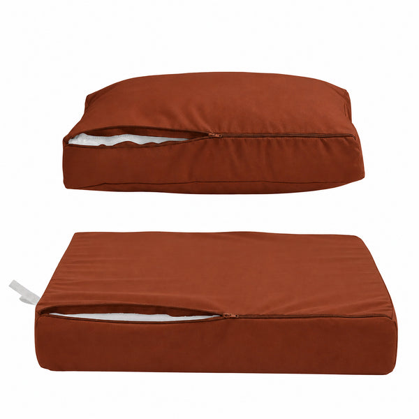 Gartenlounge-Kissen-Set 60x60 Terrakotta - Abnehmbar & UV-beständig (Sitzfläche + Rückenlehne)