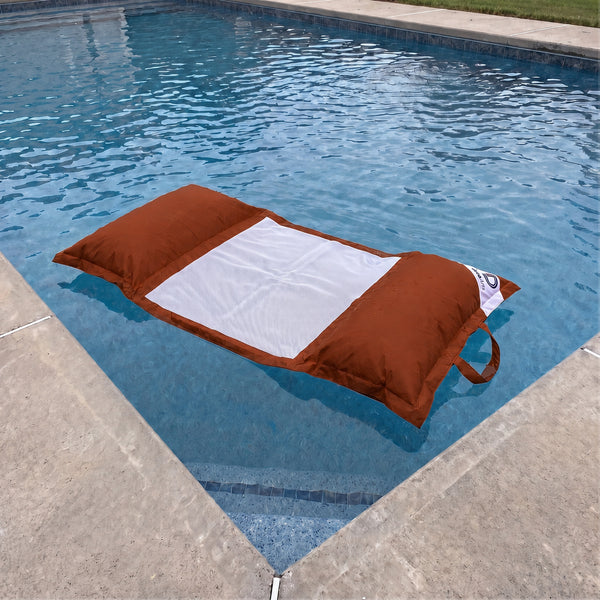 XXL Floating Pool Bean Bag 170x90 Terracotta - Bead Hammock Mattress (Adult Comfort)