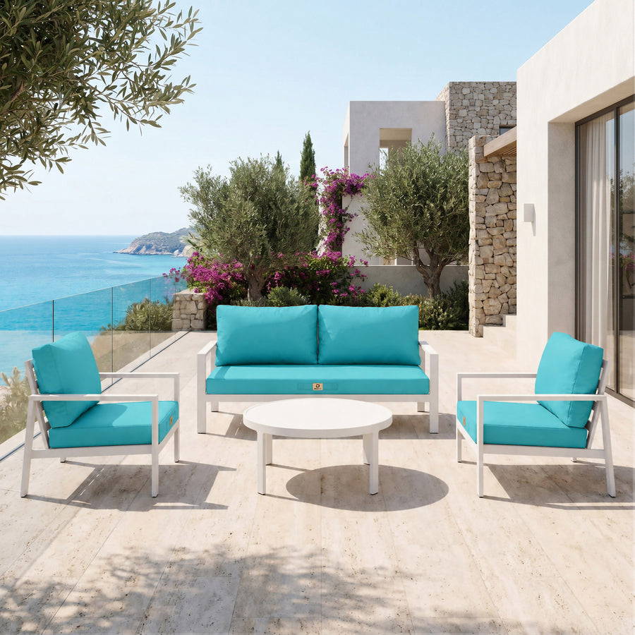Garden Lounge Cushion Set 50x50 Caribbean Blue, OEKO-TEX certified