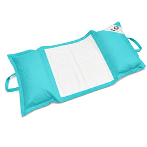 XXL-Schwimmsitzsack für den Pool 170x90 Karibikblau - Hängematten-Perlenmatte (Erwachsenenkomfort)