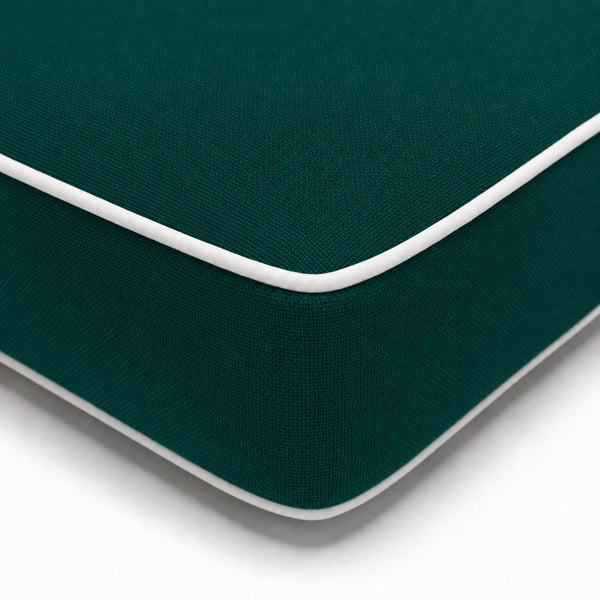 Matelas Transat Premium 190x60 Vert Émeraude - Épais 10cm & Têtière (Déhoussable)