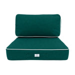Premium-Kissen-Set 50x50 Smaragdgrün - Dick 12cm & Paspelverarbeitung