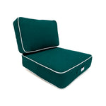 Premium-Kissen-Set 50x50 Smaragdgrün - Dick 12cm & Paspelverarbeitung