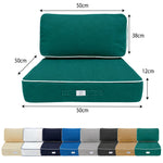 Premium-Kissen-Set 50x50 Smaragdgrün - Dick 12cm & Paspelverarbeitung