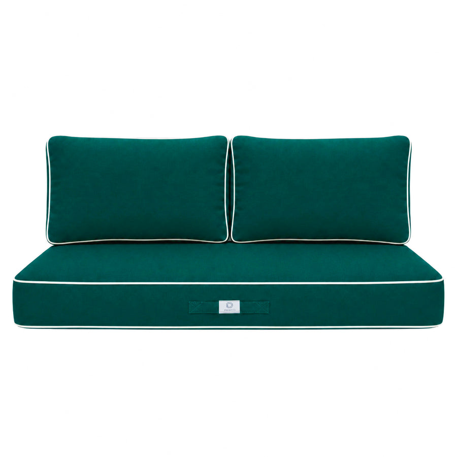 Premium Cushion Set 100x50 Emerald Green, removable cover