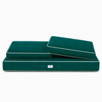 Premium kussenset 120x60 Smaragdgroen - 1 Zitting + 2 Rugleuningen (Dik 12cm & Passepoil)