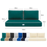 Premium kussenset 120x60 Smaragdgroen - 1 Zitting + 2 Rugleuningen (Dik 12cm & Passepoil)
