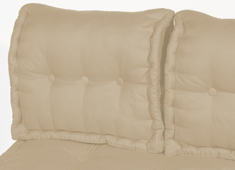 Coussin dossier pour palette capitonné en Polyester Beige 60x40x15cm - Deco-arts.fr