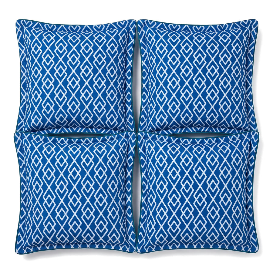 Conjunto de 4 almofadas decorativas 45x45 padrão Geométrico Verde