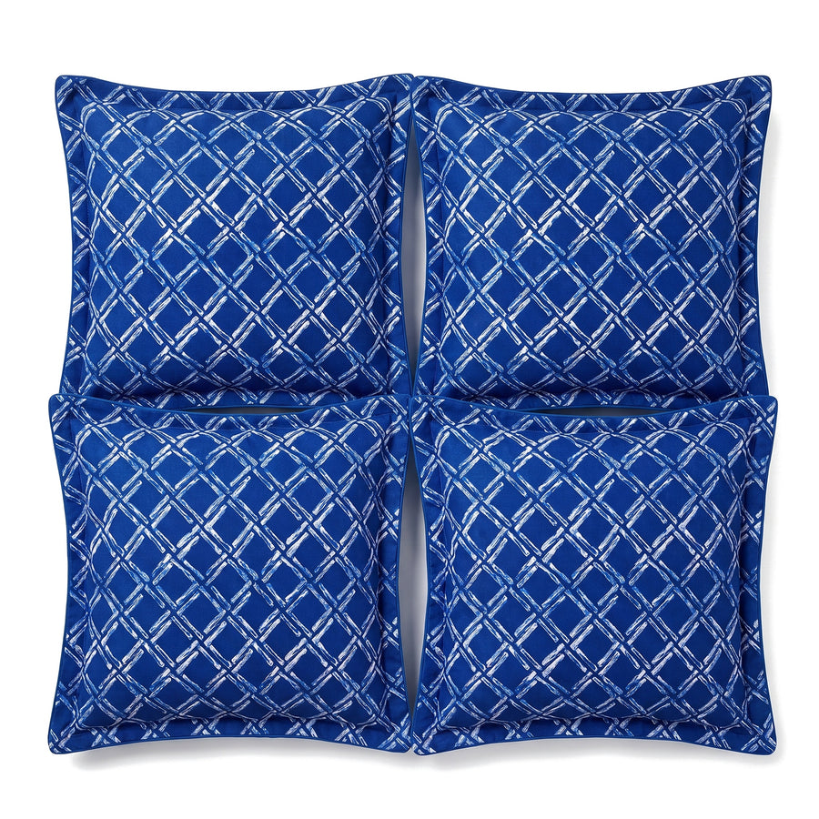 Set van 4 sierkussens 45x45 motief Blauw Nautisch