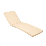 Matelas bain de soleil beige pour transat, 185x60cm, déhoussable et imperméable, confort et praticité pour relaxer en extérieur.