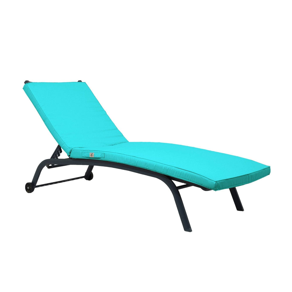 Sonnenliegen-Auflage 185x60 Karibikblau, abnehmbarer Bezug