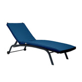 Coussin Bain de Soleil / Matelas pour Transat Dehoussable- 185x60x5cm - Bleu petrole - Deco-arts.fr