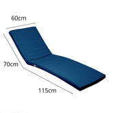 Coussin Bain de Soleil / Matelas pour Transat Dehoussable- 185x60x5cm - Bleu petrole - Deco-arts.fr