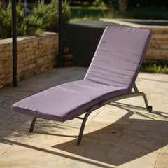 Coussin Bain de Soleil - Matelas pour Transat Dehoussable- 185x60x5cm - Gris carbone