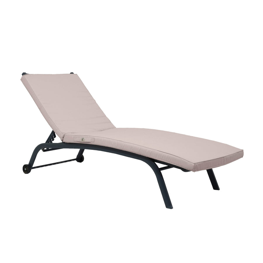 Sun Lounger Cushion 185x60 Pebble Grey, removable cover