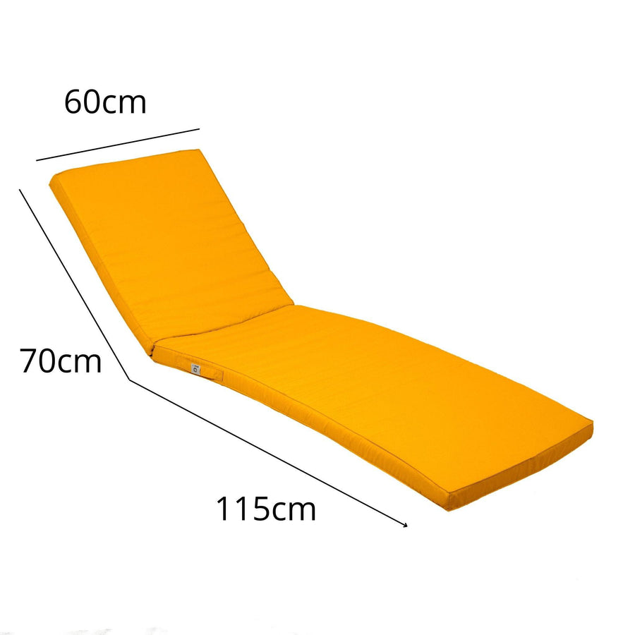 Sun Lounger Cushion 185x60 Honey Yellow, waterproof