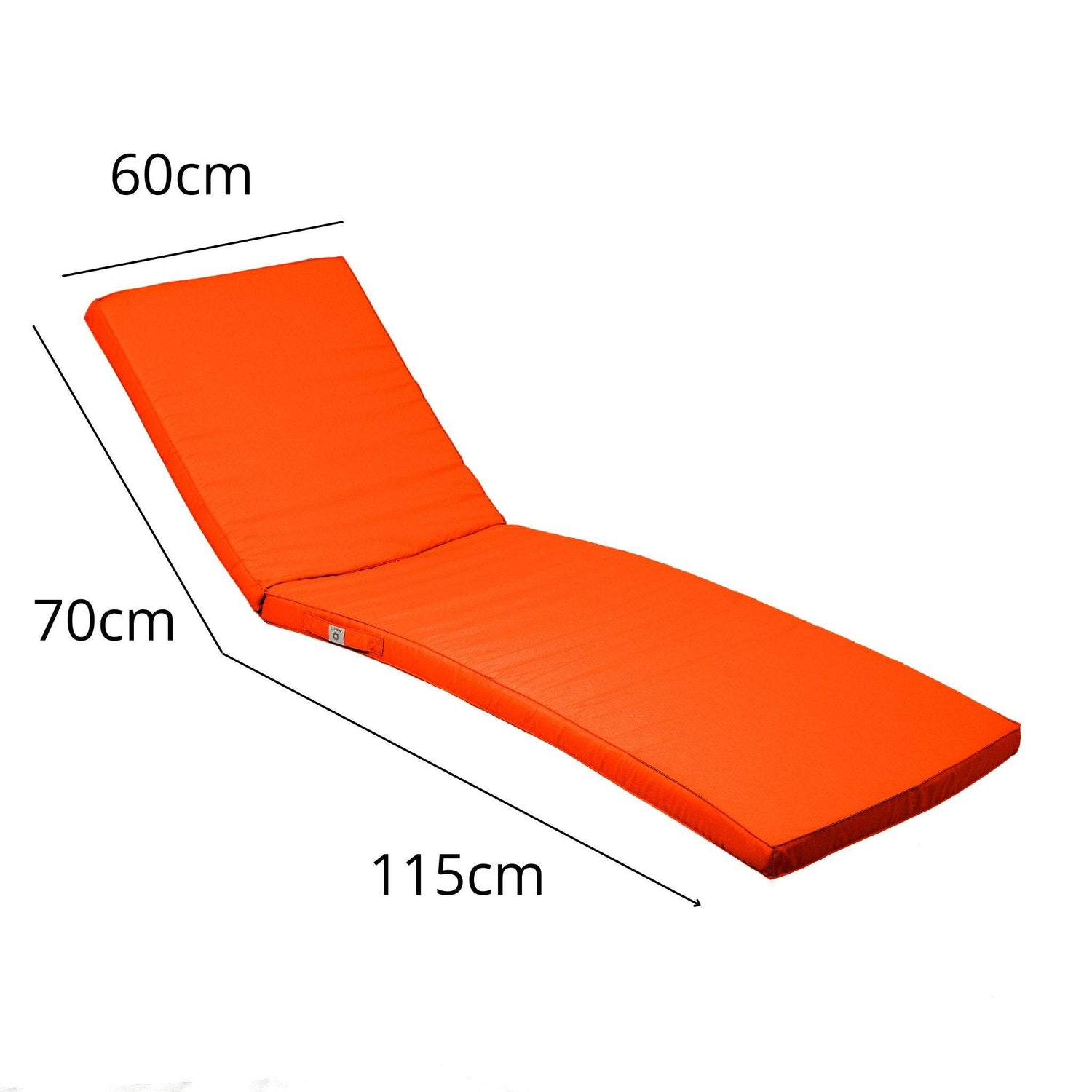 Coussin Bain de Soleil - Matelas pour Transat Déhoussable - 185x60x5cm - Orange - Deco-arts.fr