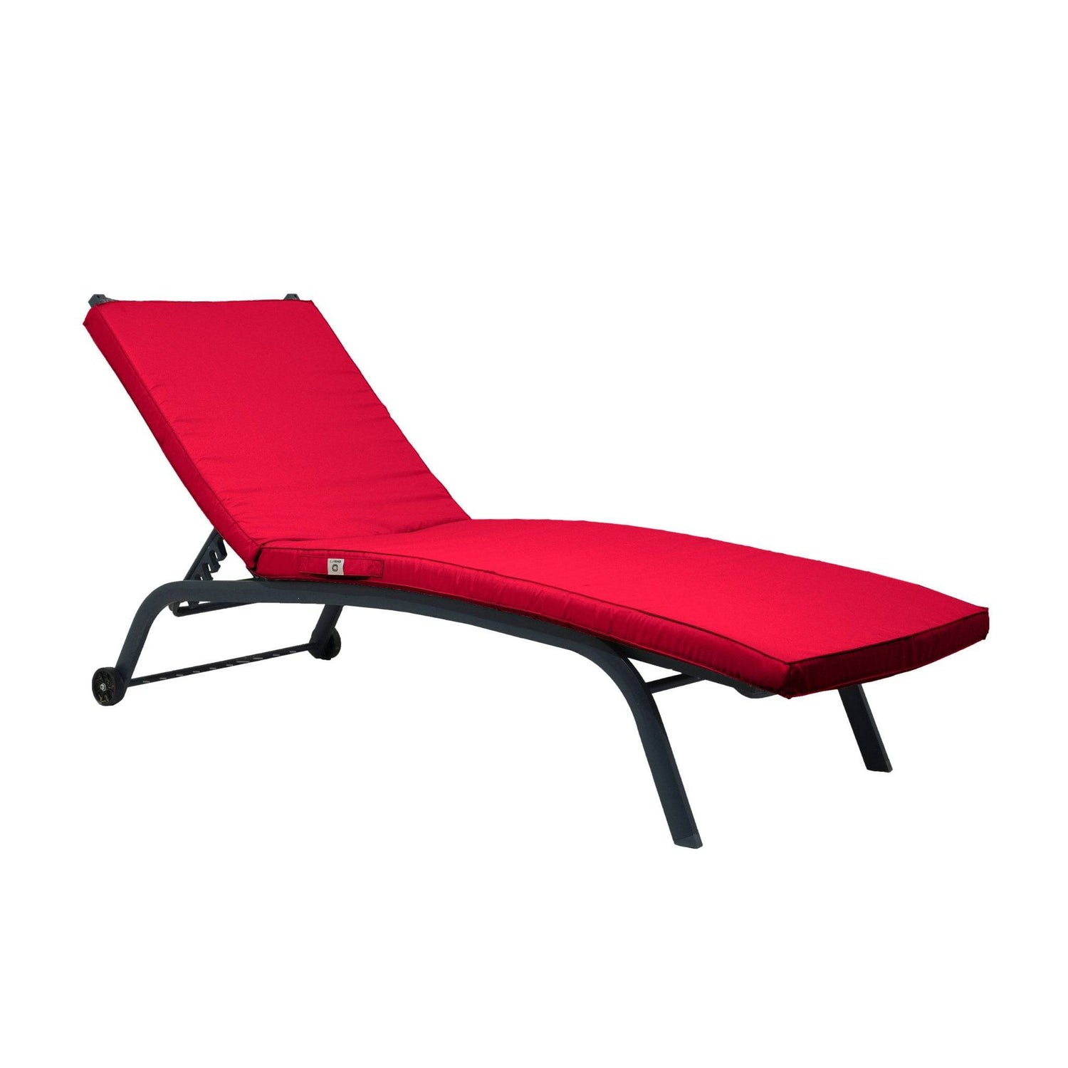 Coussin Bain de Soleil - Matelas pour Transat Déhoussable - 185x60x5cm - Rouge piment - Deco-arts.fr