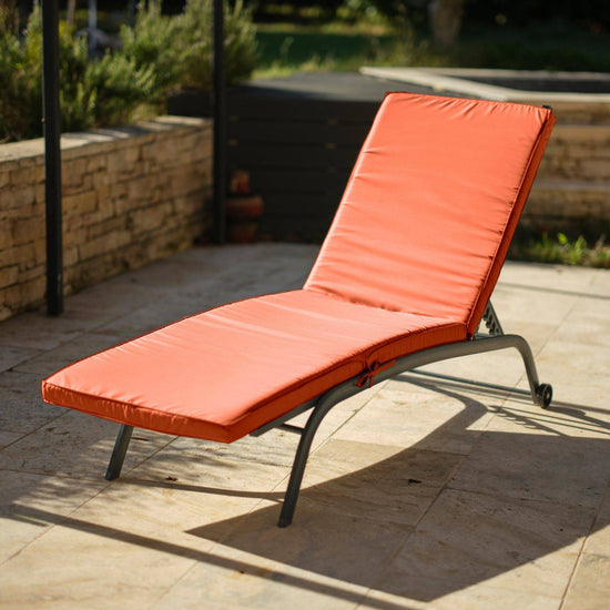 Coussin Bain de Soleil Terracotta  - Matelas pour Transat Déhoussable - 185x60x5cm