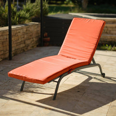 Coussin Bain de Soleil Terracotta  - Matelas pour Transat Déhoussable - 185x60x5cm