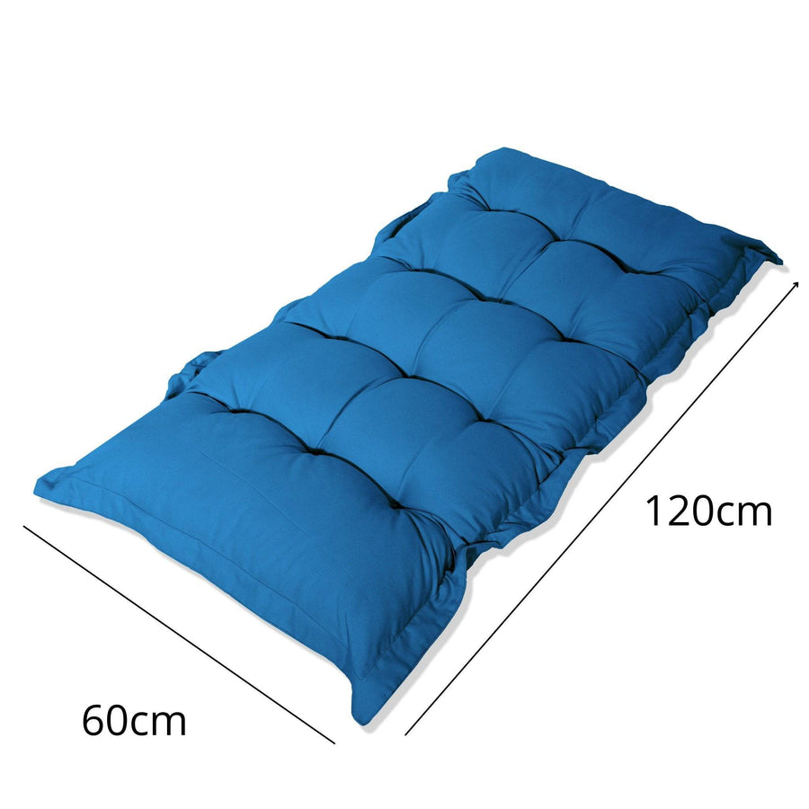 Coussin Banc & Sol Capitonné 120x60 Bleu Pétrole, garnissage en flocons de mousse