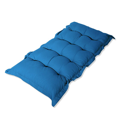 Coussin Banc et Sol capitonné 120x60 cm bleu pétrole, épais 10 cm, pour fauteuils et canapés, style confortable et polyvalent.
