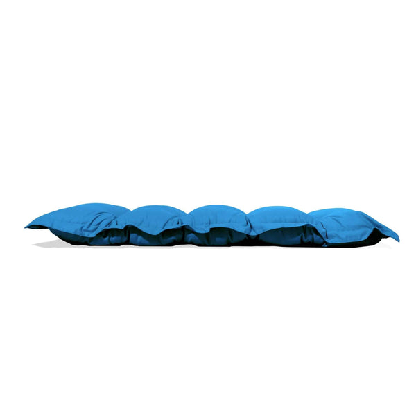 Coussin capitonné pour fauteuils et canapés, 120x60cm, bleu pétrole, épais 10cm, pour intérieur et extérieur.