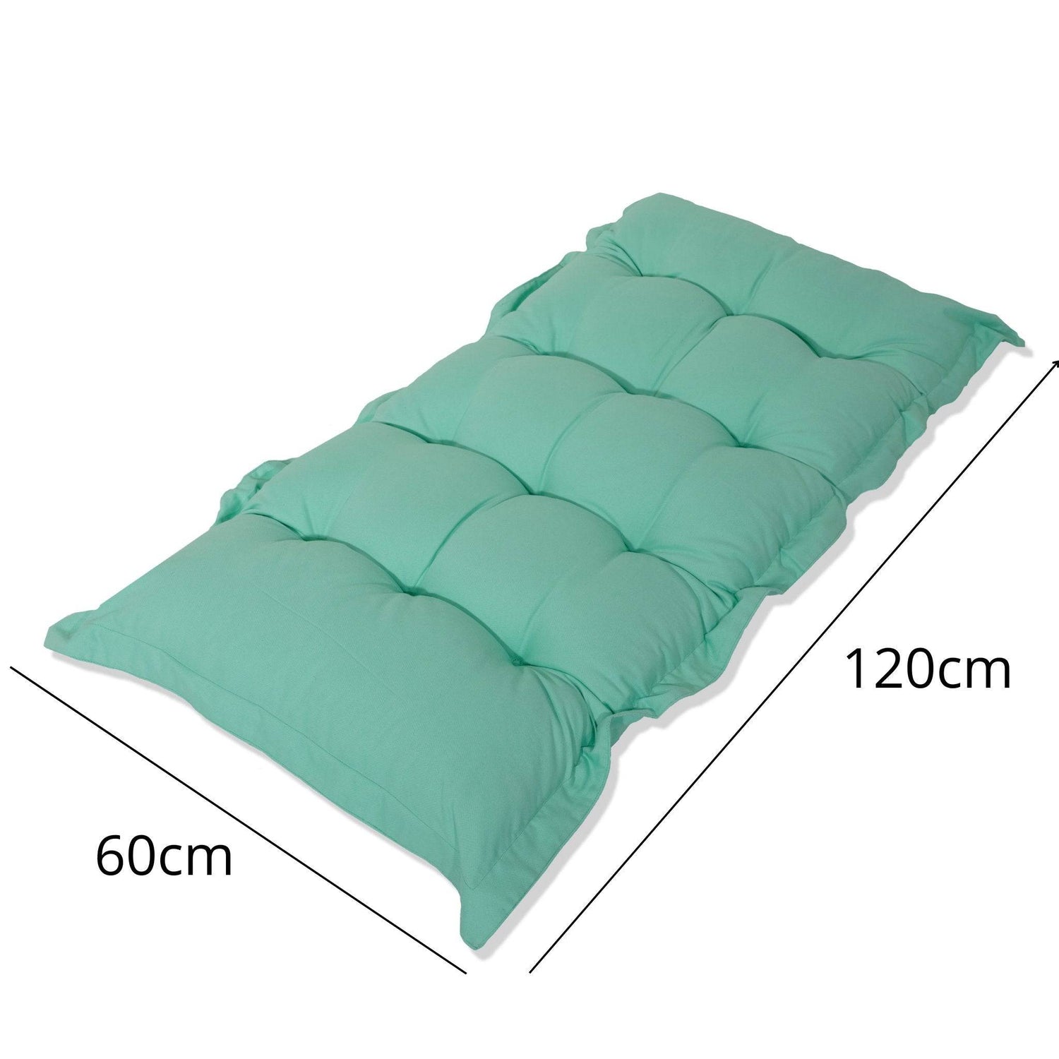 Coussin capitonné Confort Intérieur Extérieur 120x60cm - Vert mint - Deco-arts.fr