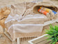 Fouta en coton arthur 100x200cm beige - Deco-arts.fr