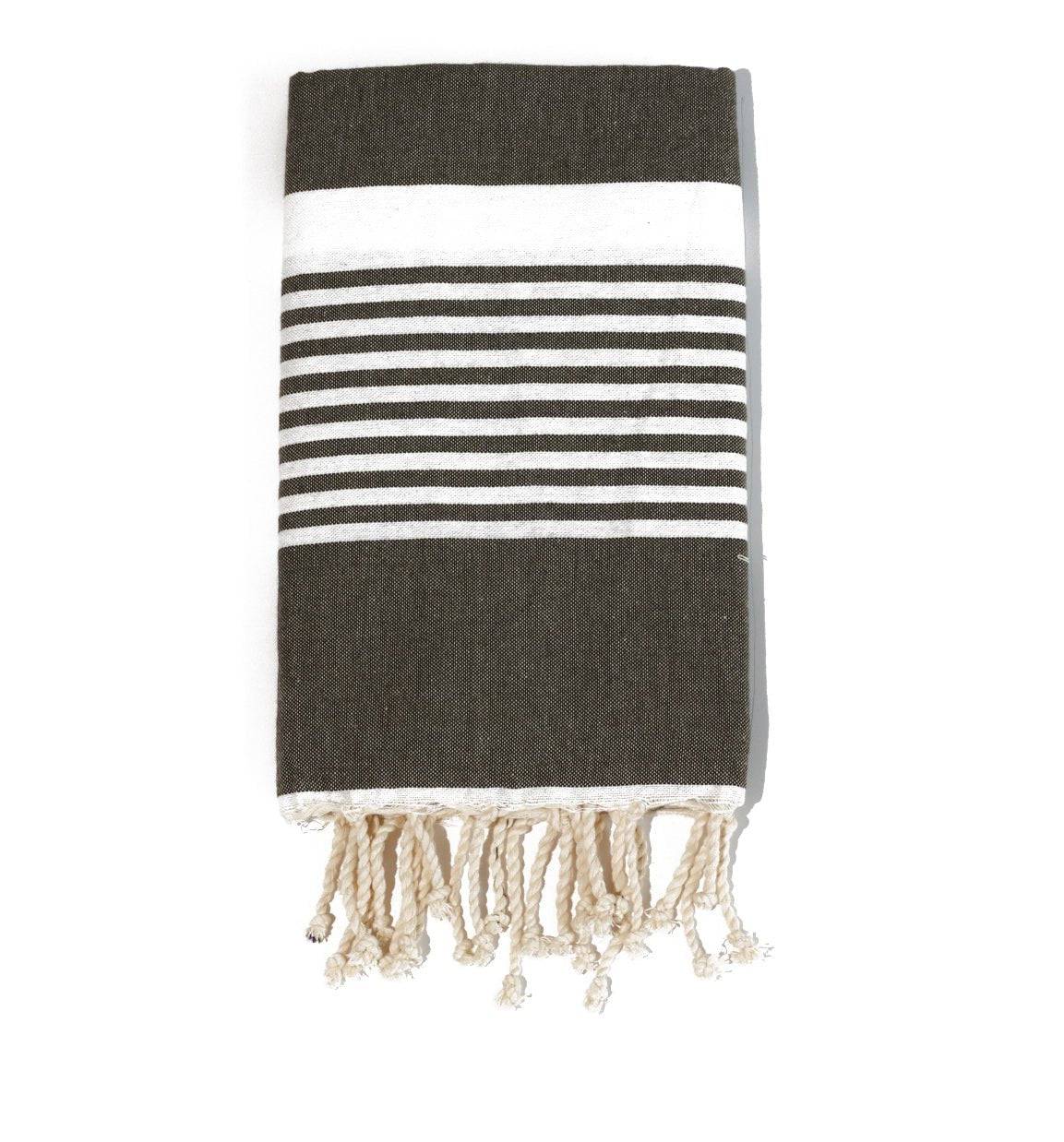 Fouta en coton arthur 100x200cm gris foncé - Deco-arts.fr