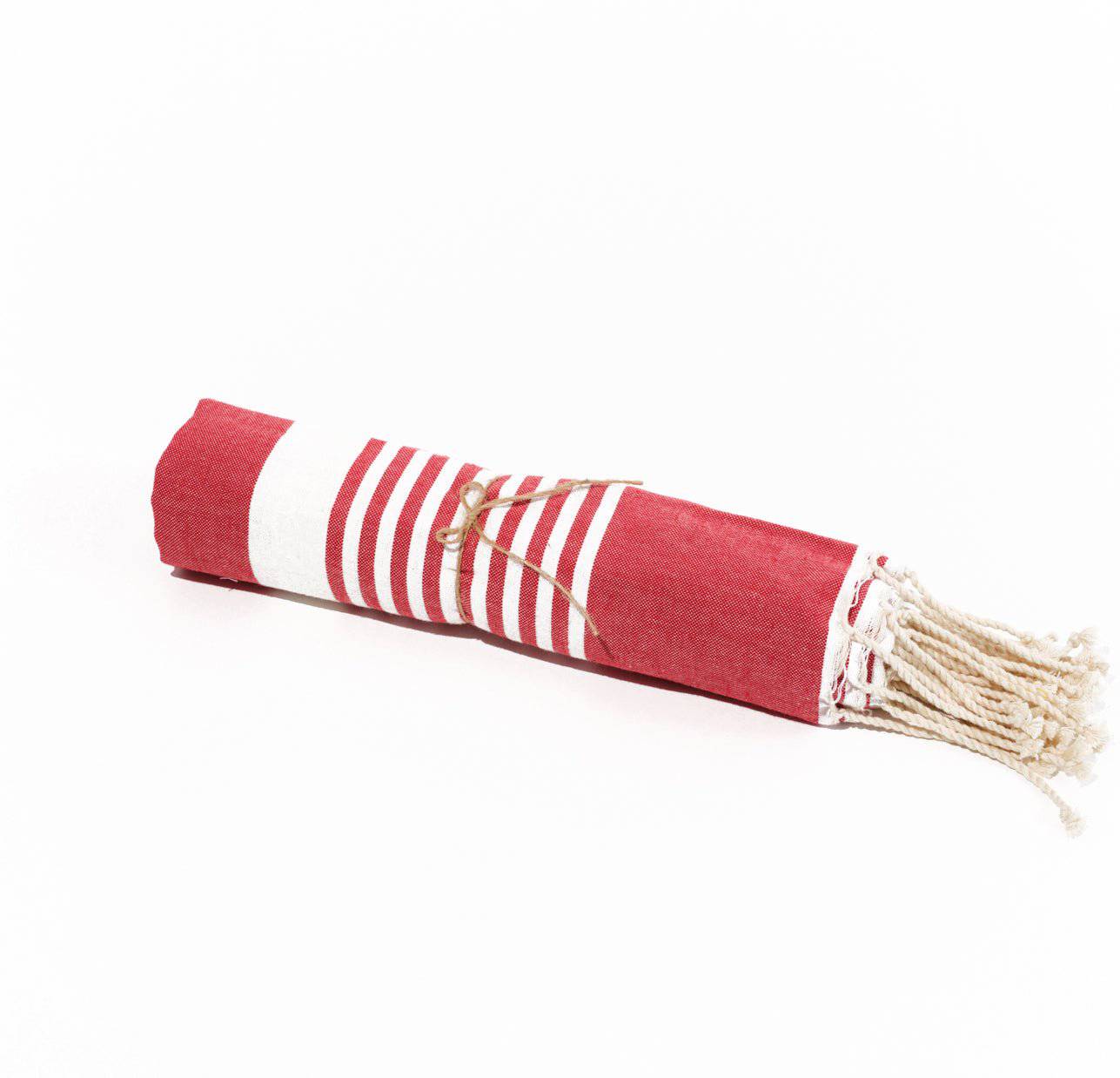 Fouta en coton arthur 100x200cm rouge - Deco-arts.fr