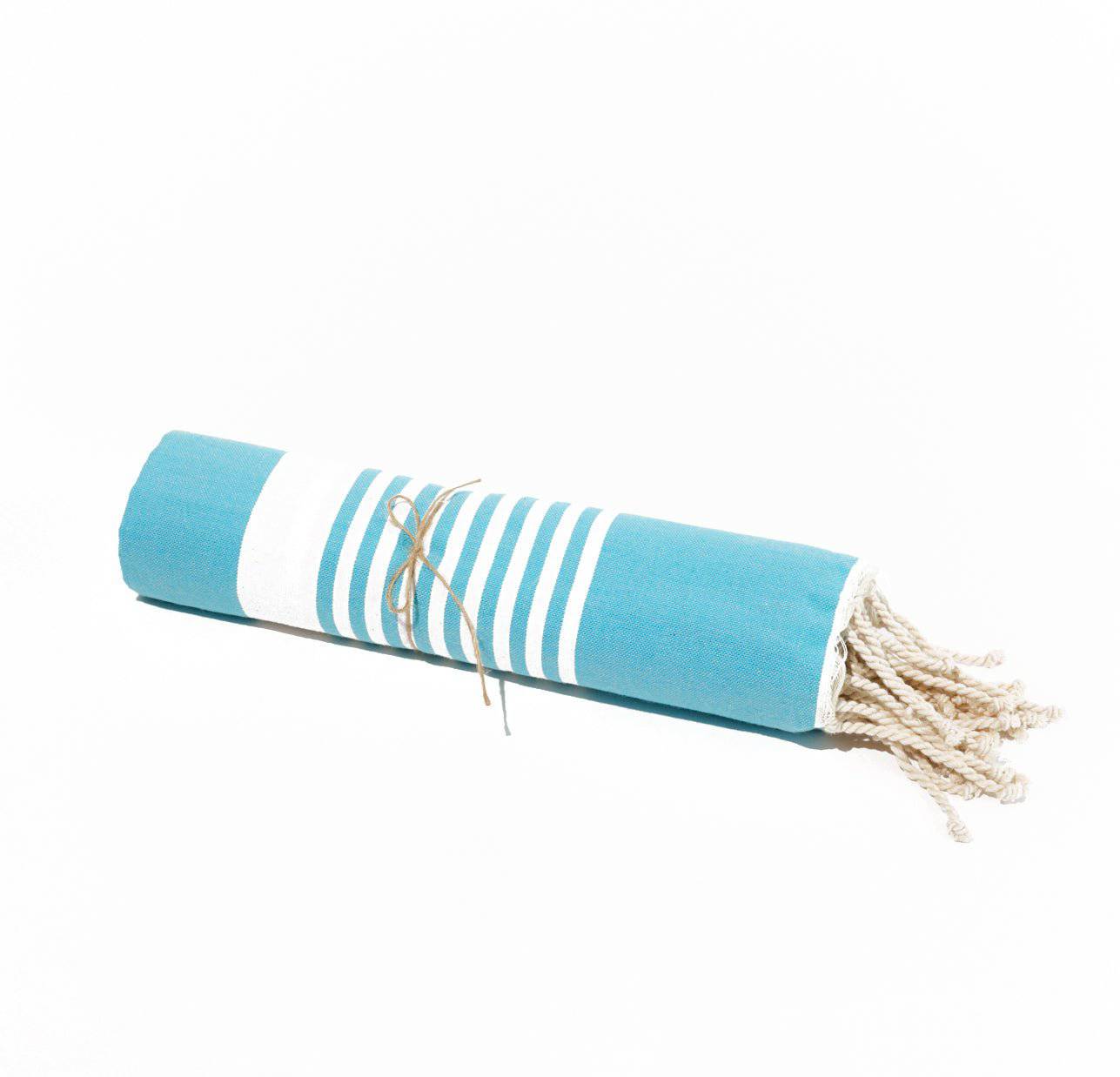 Fouta en coton arthur 100x200cm turquoise - Deco-arts.fr