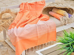 Katoenen Fouta Miami 100x200cm Oranje