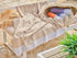 Fouta en coton petit losange 100x200cm beige - Deco-arts.fr