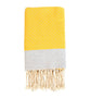Fouta en coton petit losange 100x200cm jaune - Deco-arts.fr