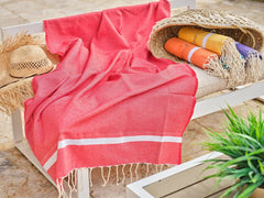 Katoenen Fouta Honingraat Spa 100x200cm Rood