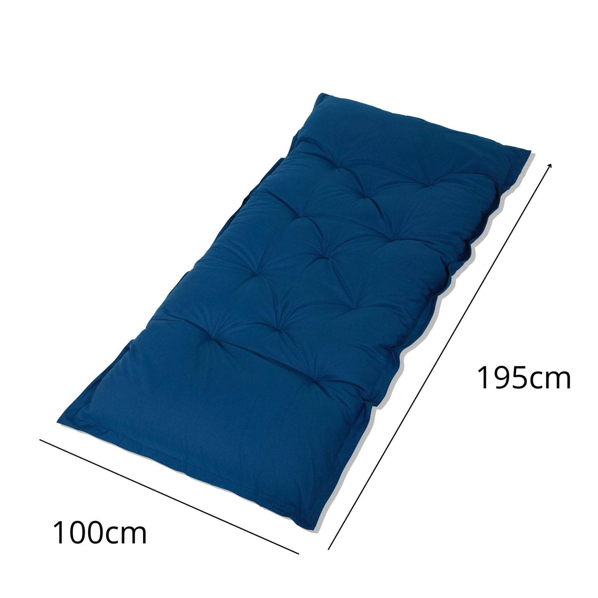 Matelas de Sol XXL 195x100 Bleu Pétrole - Épais 15cm (Lit d'Appoint & Jeu) – schéma coté