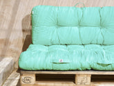 Lot coussins extérieur pour palette vert mint 120x80 Imperméables Anti-UV DECOARTS - Deco-arts.fr