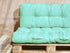 Lot coussins extérieur pour palette vert mint 120x80 Imperméables Anti-UV DECOARTS - Deco-arts.fr