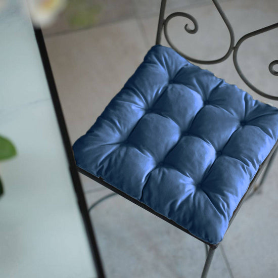 Lot de 4 Galettes de chaise 40 x 40 cm - Bleu petrole