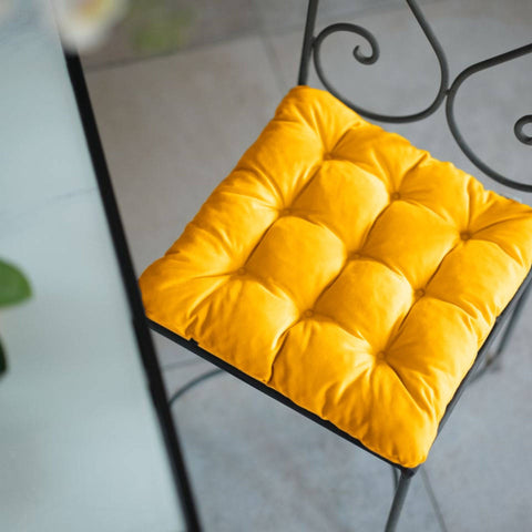 Set di 4 cuscini per sedia 40 x 40 cm - Giallo miele