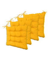 Lot de 4 Galettes de chaise 40 x 40 cm - Jaune miel - Deco-arts.fr