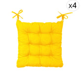 Lot de 4 Galettes de chaise 40 x 40 cm - Jaune miel - Deco-arts.fr