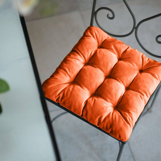 Lot de 4 Galettes de chaise 40 x 40 cm - Orange