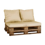 Lot matelas pour palette déhoussable avec assise de 120x80x10cm et dossier Beige Clair - Deco-arts.fr