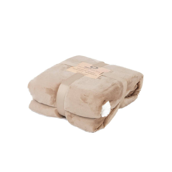 Plaid Sherpa Flanelle 480GSM 150X200 Beige DECO ARTS