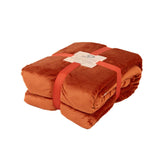 Plaid Sherpa Flanelle 480GSM 150X200 Terracotta DECO ARTS - Deco-arts.fr