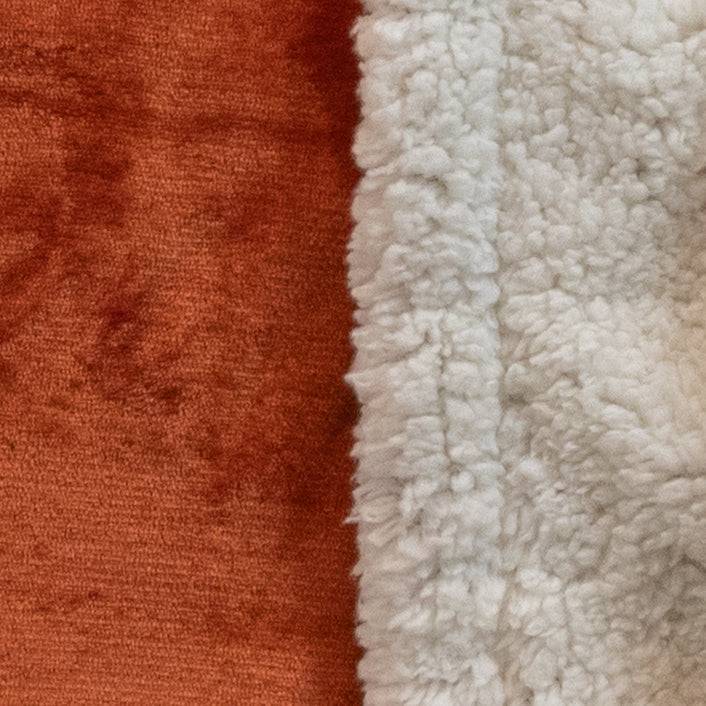 Plaid Sherpa Flanelle 480GSM 150X200 Terracotta DECO ARTS - Deco-arts.fr